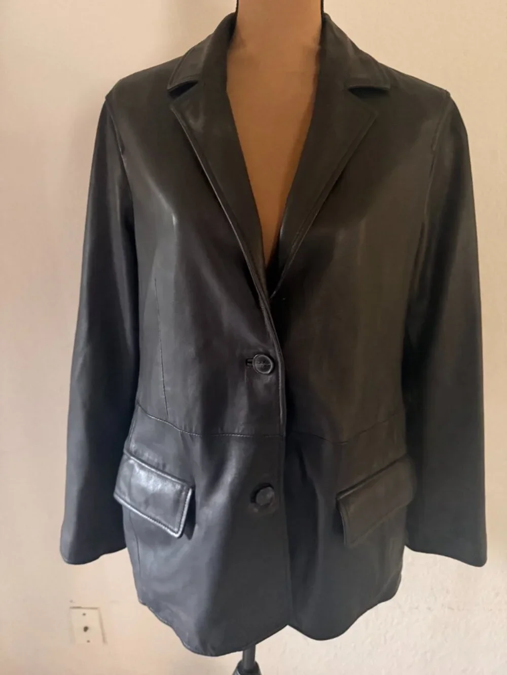 ALL SAINTS Corinna Leather Blazer in Black Size US8 - Picture 4 of 14